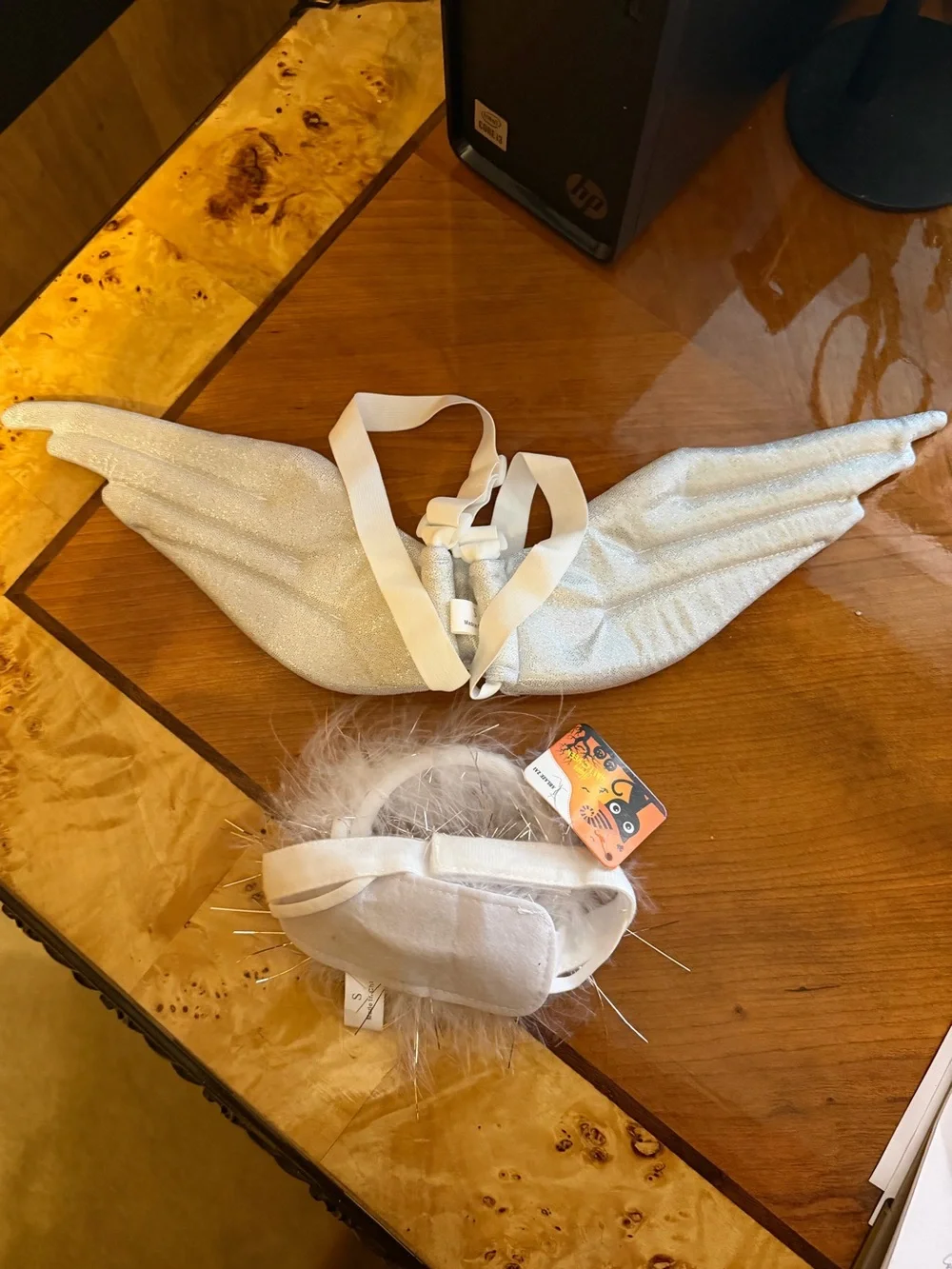 🐶🐰White Angel Wings and Halo Costume for Cats - Cute Pet Dress-Up